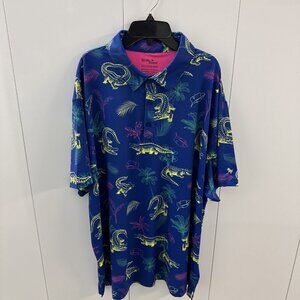 Mens Blue Neon Birdie Bound Short‎ Sleeve Polo size 3XL Miami Florida Gator